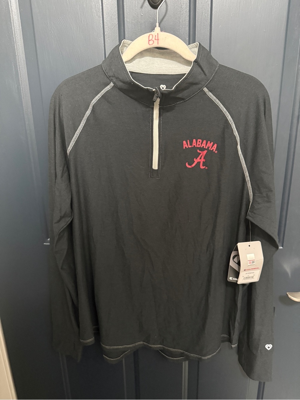 Colosseum Black Quarter-Zip Pullover with Crimson Alabama Logo